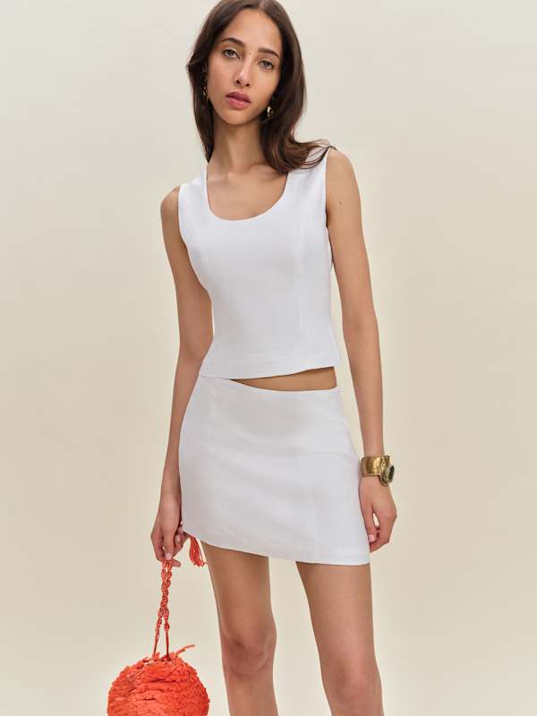 Lindsey Linen Two Piece - White